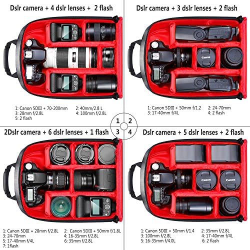 Neewer Camera Case Ранец водоотпорен шок -отпорен 12.2x5.5x14,6 инчи торба за Канон, Никон, Сони, Олимп, Пентакс, огледало и леќи, батерии