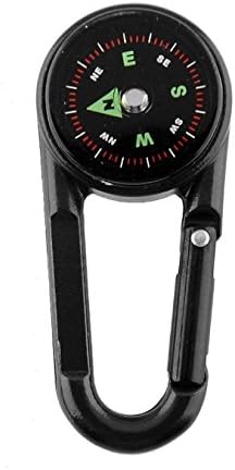 Niegienna-mini Compass 3 во 1 Водечки термометарски клучеви за клучеви за траење на карабини Клип, прицврстете ја куката на отворено