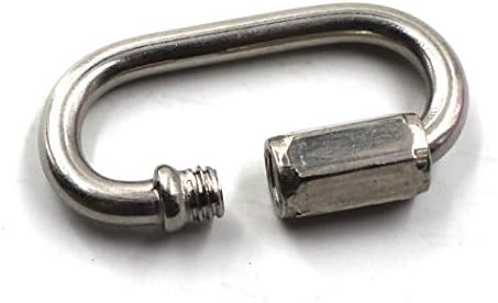 Конектор за заклучување на ланецот за заклучување на фломоре 304 карабинер за заклучување на завртки од не'рѓосувачки челик