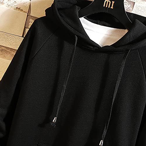 Mens Pullover Hoodie Round Reck Hip Hop Hop Loose Casual Hooded Trendy Trendy Top Long Sneove L џебови