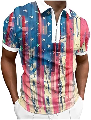 Летни работи кошули за мажи Машки летен ден на независноста на денот на независноста на врвовите на празниците за славење целосни