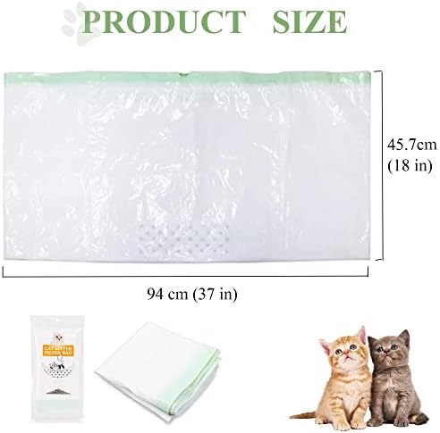 Торба за Отпадоци од Мачки од телеинд Големи 7 Парчиња Просејувачки Облоги За Кутии За Мачки Со Врвки дебели Облоги за Отпадоци Од Отпадоци