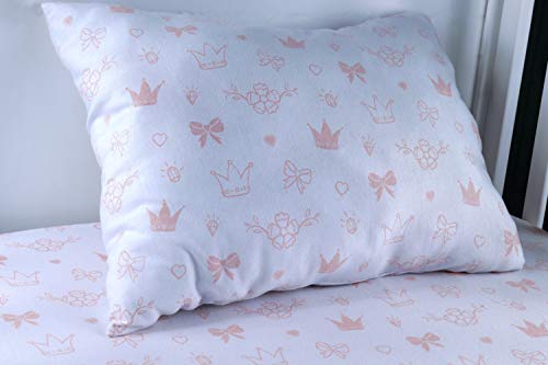 Blisfulnight Modern Princess Design Jersey Памук Пинк вграден кревет за креветчиња поставени со мали перници за девојчиња -
