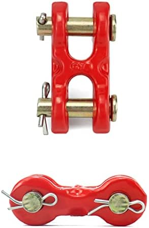 Qwork 4 Pack Chain Double Clevis Repair Mid Link, Heavy Duty 5/16 Traveon Transport Transport Tranier Twin Link Trailer Tie Down Links Капацитет