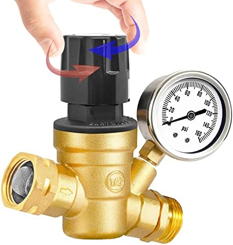 Регулатор за притисок на вода RV со прилагодлива рачка, надградба на редуктор на притисок на вода, вентил за регулатор на вода RV
