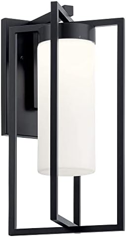 Кихлер Дрега 18,5 инчи 1 LED wallидно светло со сатенско вметнато стакло во црно