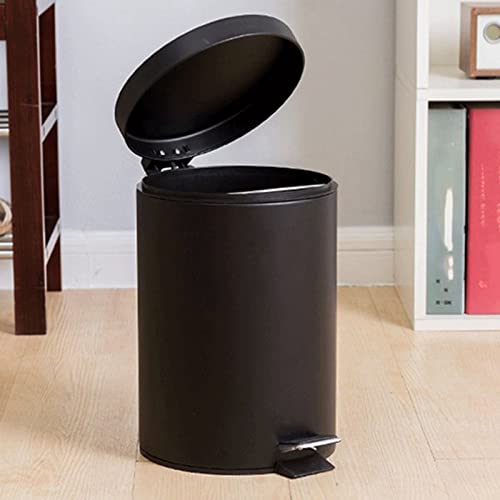 Allmro Мало ѓубре може црна мат тркалезна отпадоци од отпадоци домашна кујна дневна соба за отпадоци за отпадоци од стапало со капак