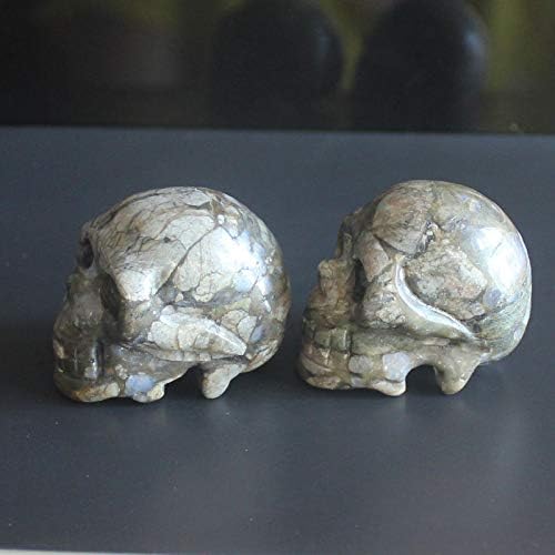 1,5 '' рака врежана измешана резба на фигура на кристал на череп од скапоцен камен