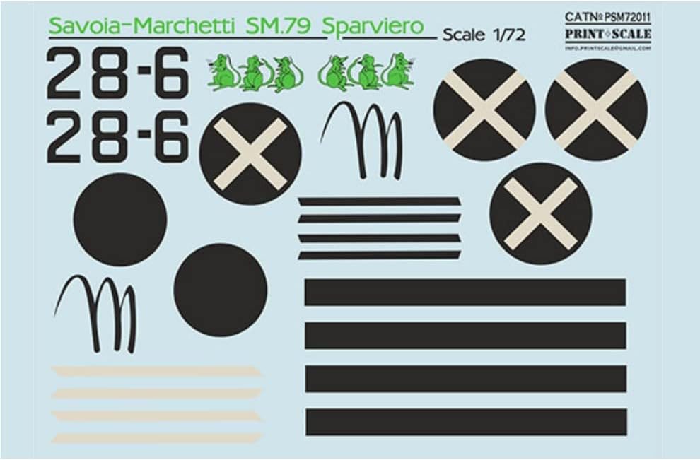 Скала за печатење PSM72011 1/72 Savoia-Marchetti Sm.79 Воен авион