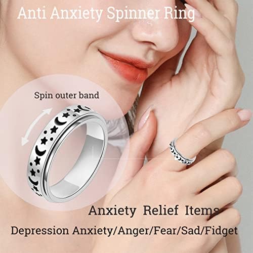 Прстен за вознемиреност на Орејлестар за жени со прстен: фигури играчки Возрасни предмети за олеснување на анксиозноста на анксиозните прстени за анксиозност сре?