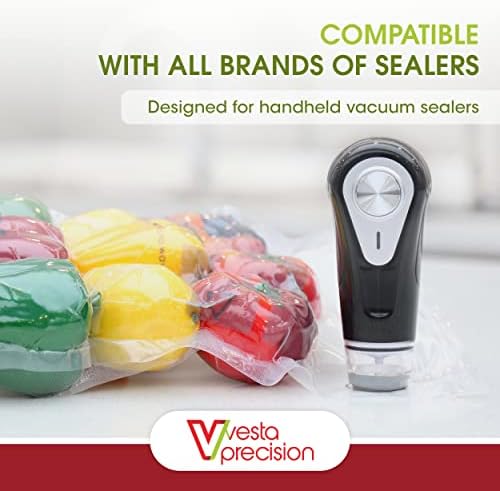 Прецизни вакуумски заптивки на Vesta - чисти и врежани вакуумски заптивки со патент и вентил - одлично за складирање на храна и сос