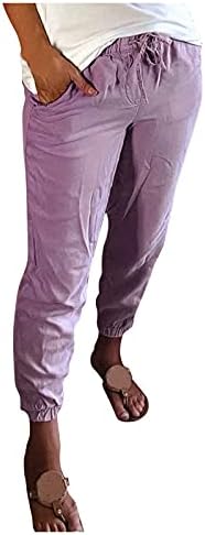 Miashui женски панталони за работна деловна активност лежерна долга со џебови од дното панталони панто -женски панталони за јога за