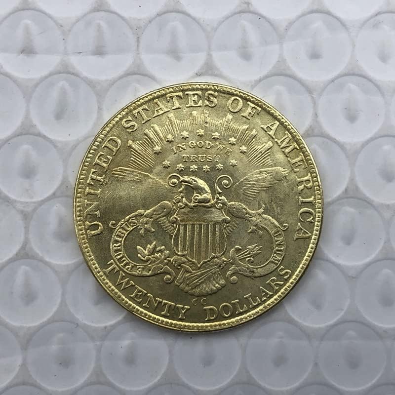 1877C Верзија на Соединетите Држави 20 Златни монети месинг антички ракотворби за надворешни работи за комеморативни монети 34мм