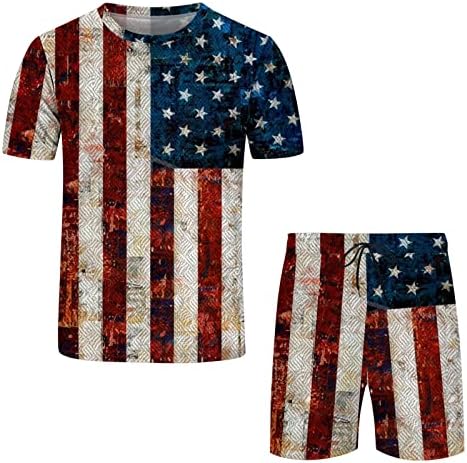 Летни маички кошули Машки обични спортски спортски летни летни Денот на независноста на Денот на Денот на независноста со кратки ракави
