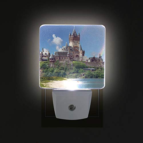 Ноќно светло сет замок виножито од 2 LED за соба за собирање спални соби, ходник, декорација на забавни забави 2012074 година