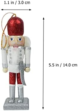 Валиклуд 5 парчиња дрвени оревици војници кукли за приврзоци декор, оревчести војници, фигура, виси украси, Божиќни продавници за висини за