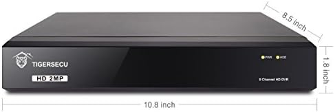 Tigersecu Super HD 1080P 8-канален хибриден 4-во-1 DVR безбедносен рекордер без хард диск, за 2MP TVI/AHD/CVI/аналогни камери