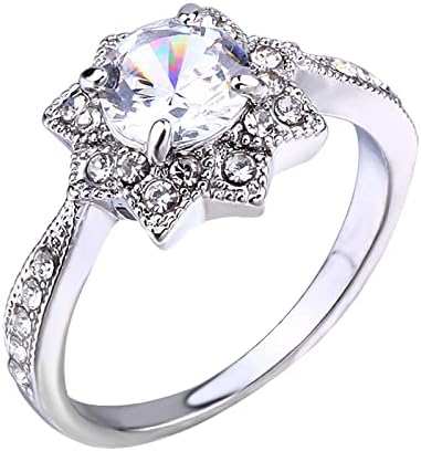 2023 Нов Божиќен снегулка прстен Дијамант дама прстен прстен прстен на кроасани за жени
