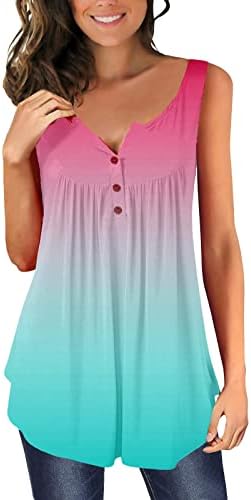 Резервоар врвови жени лето печатено без длето плус големина копче V-врат Класични кошули со низок исечен v вратот на вратот вклопуваат