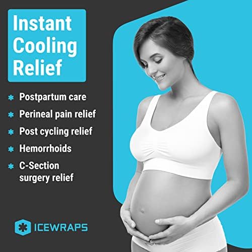 Icewraps Instant Postartum влошки за жени по раѓањето - перинеални ледени пакувања за постпартална нега - 12 индивидуално завиткани