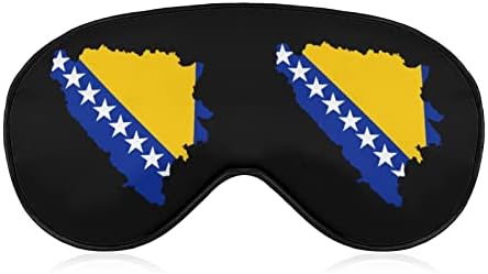 Знаме На Босанската Мапа Маска За Спиење Лесна Маска За Очи Маска За Очи Покријте Ја Со Прилагодлив Ремен За Мажи Жени