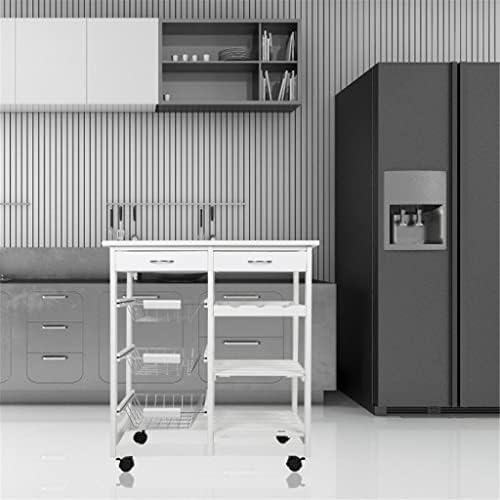 ДИНГЗЗ 4 нивоа за складирање количка количка кујна организатор бања подвижна полица за складирање тркала за домаќинство држач
