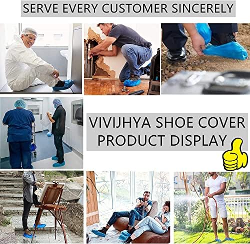 Vivijhya 100 пакувања за чевли за чевли за еднократна употреба, отпорна на вода, издржливо рециклирање, чевли за чизми покриваат дебели