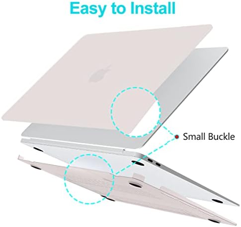 B Belk Компатибилен со MacBook Air 13 Inch Case M1 2021 2020 2019 2018 Model A2337 A2179 A1932, мазна лаптоп тврда школка кутија за Macbook Air Touch ID + Заштитник на екранот + 2 капаци на тастатурата, Рок Греј