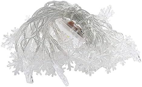 Божиќни жици светла 80 инчи 10 LED снегулка на отворено жица светла украси за спални простории надвор од водоотпорни USB LED