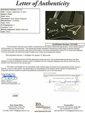 Треј Анастасио, Мајк Гордон, Пејџ МекКонел Бенд потпиша автограм со целосна големина тркачки автомобил Црвен Фендер Стратокастер