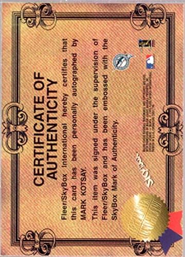 Mark Kotsay Card 1998 E-X2001 Signature 20013