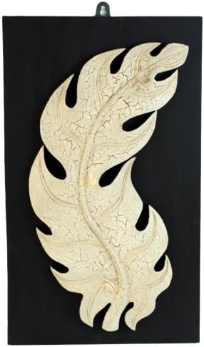 Мангонест тајландски рачно врежан wallиден декор - панел за лисја од бел оган