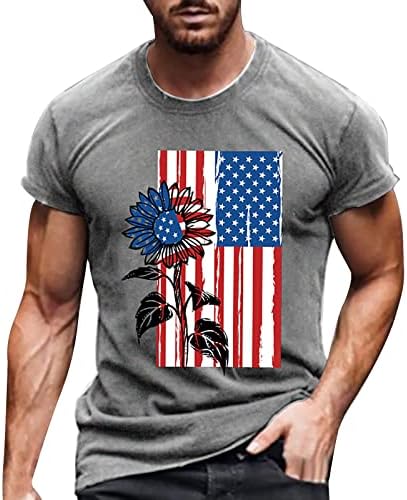 Bmisegm летни преголеми маици за мажи за машка сончогледна маица Денот на независноста комеморативен t мажите високиот долг ракав