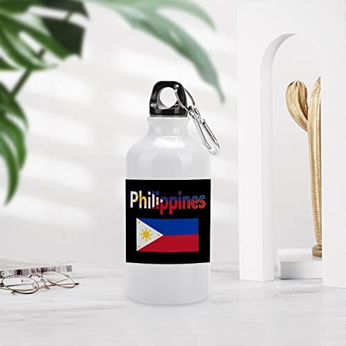 Знаме на филипините шишиња со вода со алуминиум со карабинер за повторно користење на спортски шишиња за патувања за велосипеди за кампување со