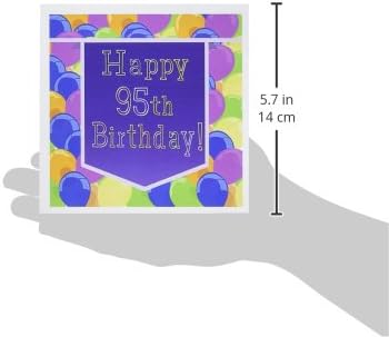 Балони со виолетова банер среќен 95 -ти роденден - честитка, 6 x 6 инчи, сингл