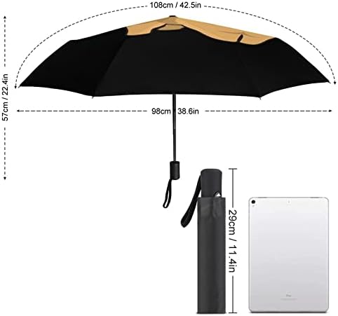 Симпатична Корги Сјајна задник Чадор за патување со ветерници 3 набори Автоматско отворено близок чадор за преклопување за мажи жени