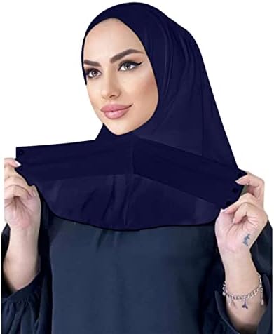 Инстант муслимански турбан хиџаб со прилепувања за жени памук глава за целосна капакот на капакот на капакот на капакот под капачето