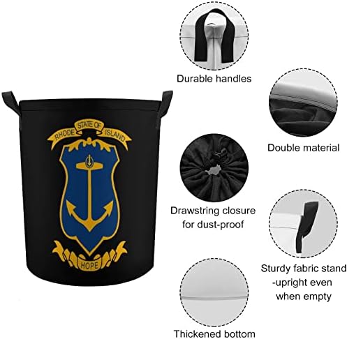 Персонализирано Државно Знаме На Островот Родос Тркалезна Торба За Перење Водоотпорна Пречка за Складирање Со Капак И Рачка За Врвка