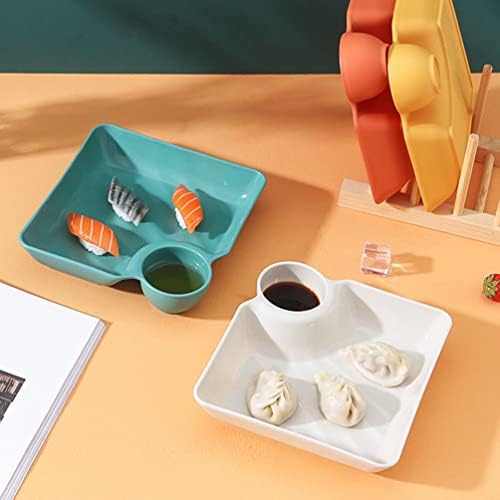 Хемотон 4 парчиња кнедли со кнедли со чинија за натопување јапонски суши плоча керамички чипови и плоча за салса плоча за чинија за
