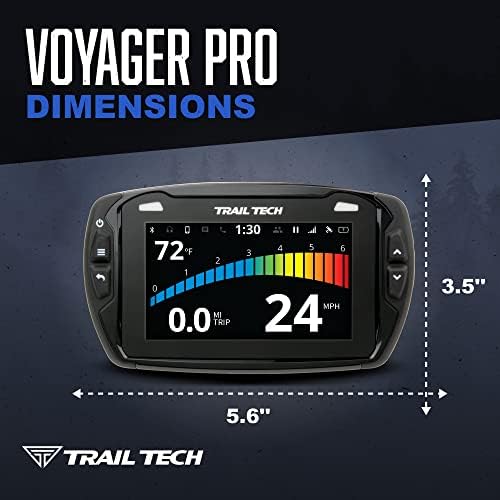 Trail Tech Voyager Pro 922-125 UTV GPS 4-инчен екран на допир, одговара на сите, црна, универзална UTV