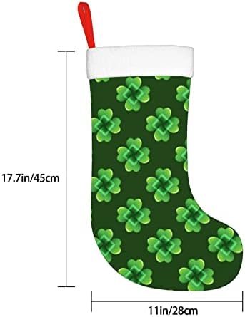 Божиќни чорапи на Аугенстер, Зелена детелина, Денот на Денот на Ден Патрик, двострано камин што виси чорапи