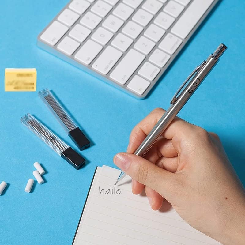 Механички молив за HJKOGH Постави целосна уметничка цртање скица за пишување автоматски молив со црни олово за полнење