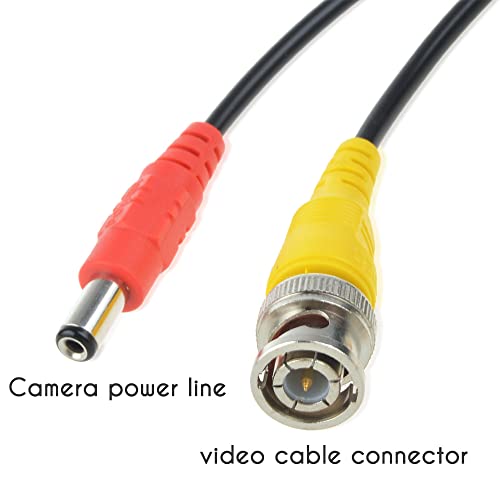 J-zmqer 65ft црн кабел за видео напојување со црна BNC компатибилен со аналоген AHD CVI CCTV камера DVR комплет