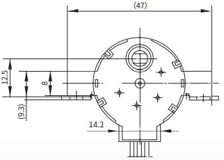 Stepper Motor 12 VDC чекор агол на чекор 7,5 ° Unipolarity 1-2 фаза