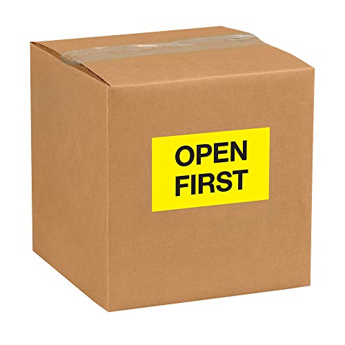Логика на лента од Авидити 3 x 5, Отворено прва налепница за жолто предупредување, за испорака, ракување, пакување и движење
