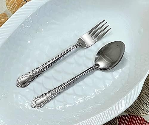 12 парчиња вилушки и лажици Поставете прибор за прибор за не'рѓосувачки челик машина за миење садови за миење садови, безбеден сребрен