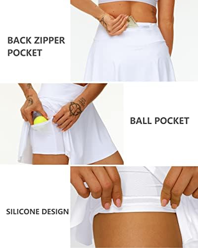 Тениско здолниште со тениско здолниште на Хартпор за жени, вкрстени голф, со џебови Атлетски здолништа за водење на обичен тренинг