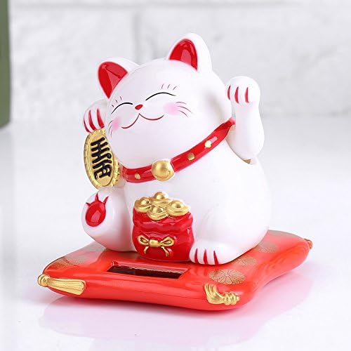 Fortune Среќа мачка, соларна мавтачка рака за мавта со насмеана мачка, добра среќа мачка, симпатична кинеска мачка, за приказ