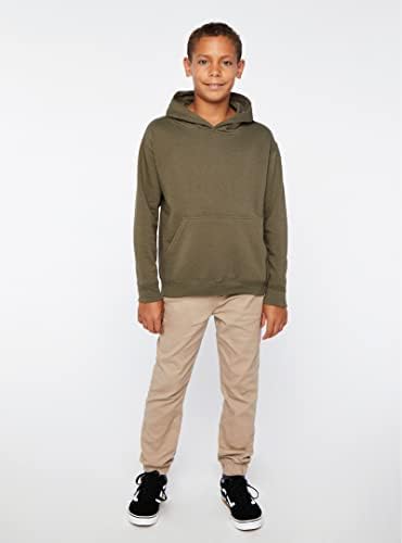 Lat Kids Fleece Leded Pullover Hoodie Sweatshirt со џеб од торбичка