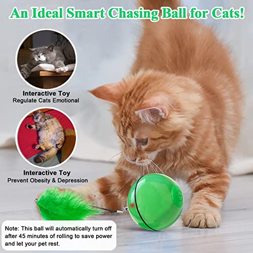 Кингтри 2-пакет сина мачка само земеница за четки за агол и зелена надградена паметна пакет на топка за играчки за мачки со